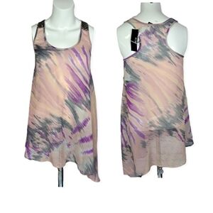 JACOB Watercolor Sheer Racerback Tank‎ Top size XS